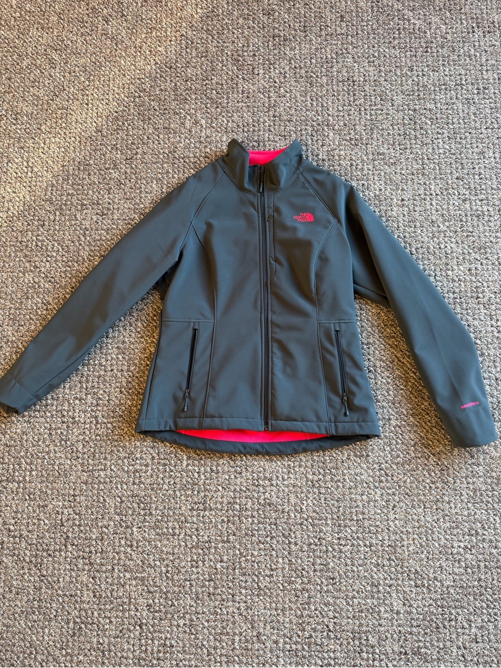 The North Face Gray Jacket with Pink Lining
